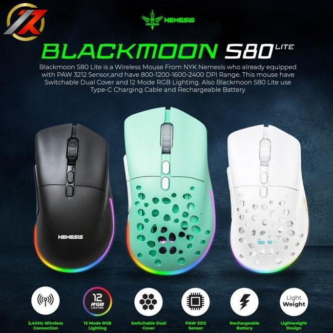 [Allthebest] NYK NEMESIS S80 LITE BLACKMOON Mouse Gaming Wireless