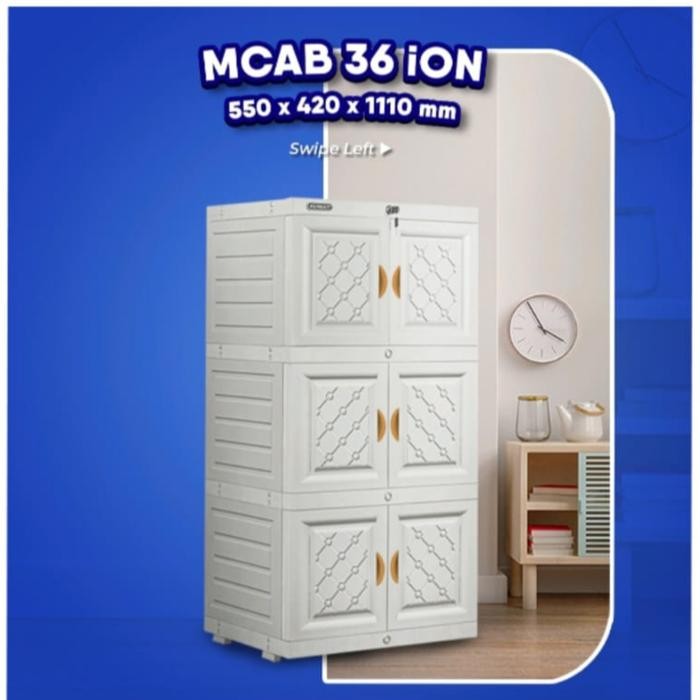 Napolly Lemari Pakaian Plastik Anak MCAB36 - Lemari Anak Kost 3 Susun