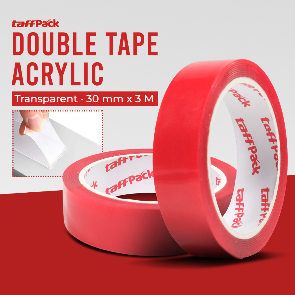 

TaffPACK Perekat Double Tape Acrylic Adhesive Transparent Sticker - J4702 30mm x 3m