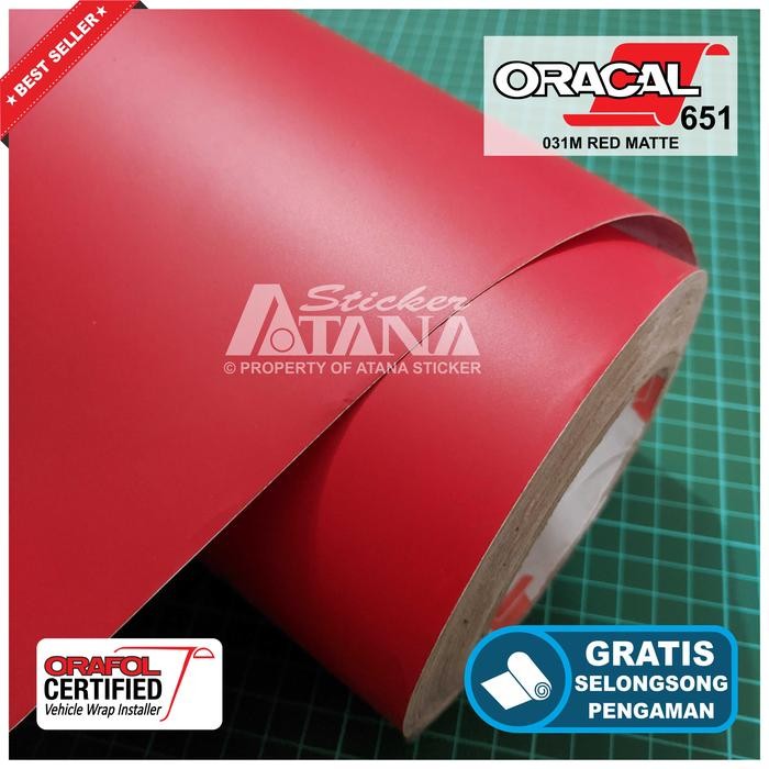 PREMIUM Skotlet Merah Doff Oracal 651 Stiker Red Dop Matte Matt Decal Mobil
