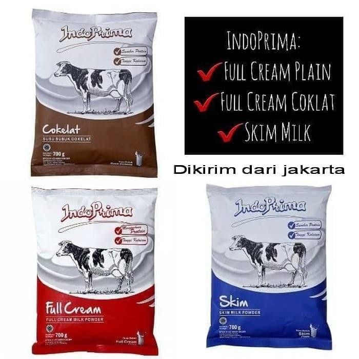 

PREMIUM Susu Bubuk Fullcream/coklat/skim indoprima 700gr