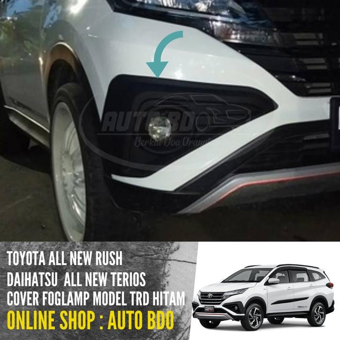 PREMIUM Cover Fog lamp All New Rush Terios 2018 Model TRD Hitam Dop