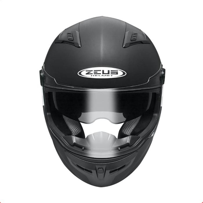 PREMIUM helm besar big size XXL Zeus 813 matt black doff hitam dop full face