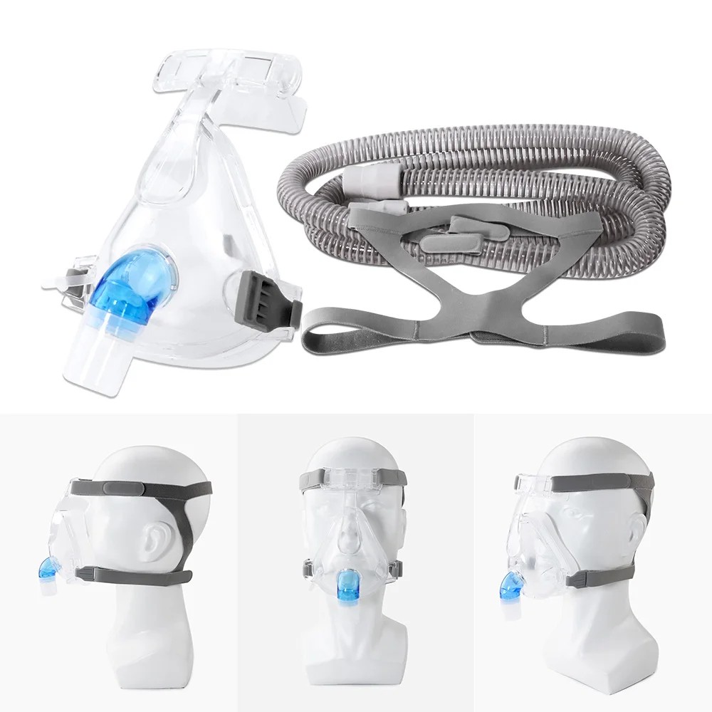 CPAP Full Face Mask Medical Silicon Full Facial Mask Auto BiPAP CPAP Mouth Nasal Mask with Headgear 