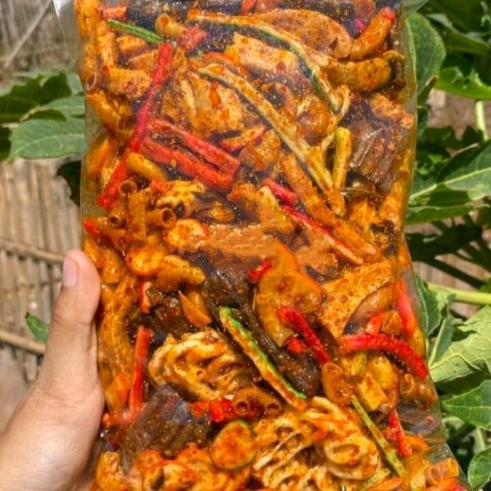 

laura.mart1 SEBLAK CAMPUR MIX ANEKA KERUPUK SEBLAK JENGKOL - AS BETON - PEDO - BASRENG 1KG PEDAS