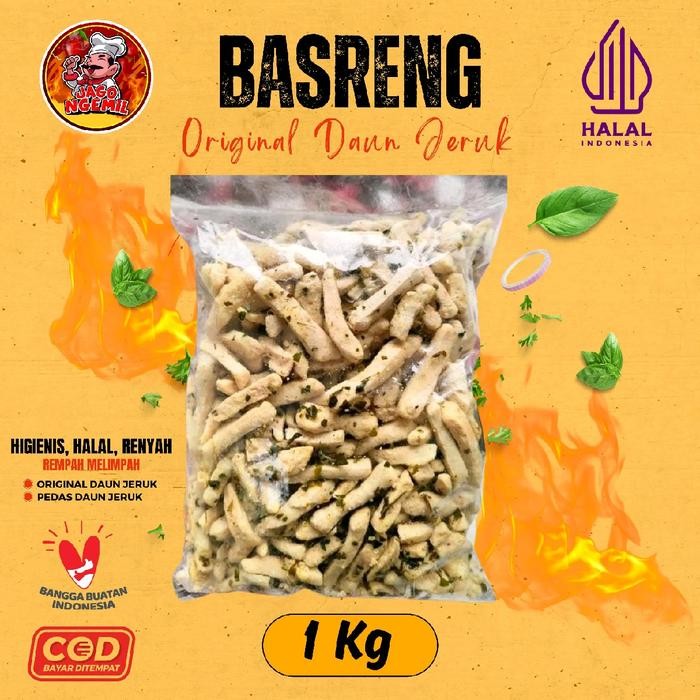 

laura.mart1 1KG BASRENG ORIGINAL Daun Jeruk Jago Ngemil Rasa Original Gurih Daun Jeruk Snack Food