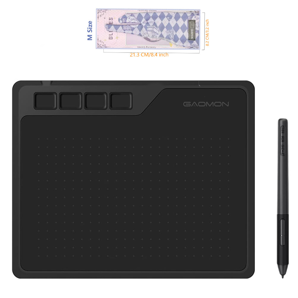 6.5 x 4 Inches Drawing Tablet GAOMON S620 Digital Tablet for Drawing/OSU with 8192 Levels Pen and