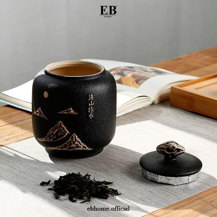 Tempat Daun Teh Keramik Jar Canister Tea Leaves