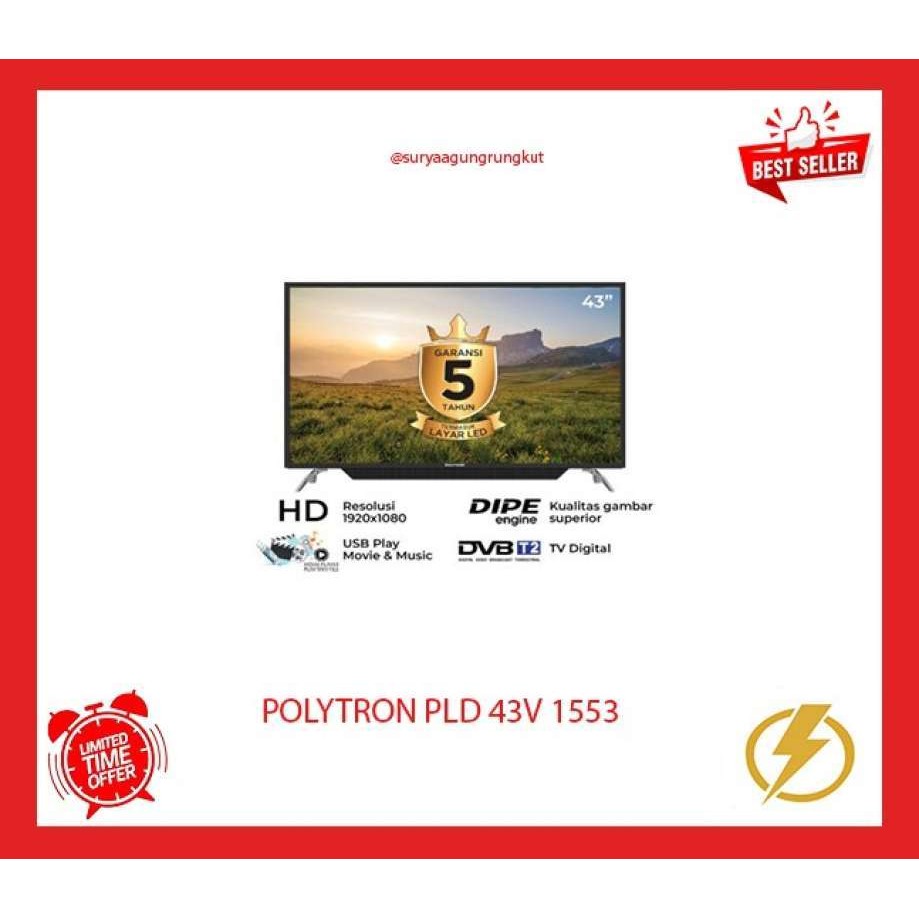 DIGITAL LED TV POLYTRON 43 INCH - PLD 43 V 1553