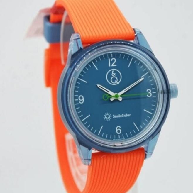 Q&Q QnQ QQ Smile Solar Jam Tangan Analog Karet10J009Y