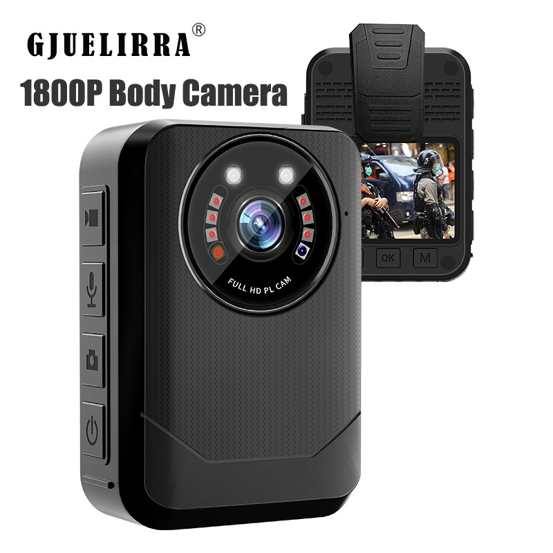 Gjuelirra H9 4K Body Camera 1800P Wearable Body Camera Night Vision Police Body Camera Support