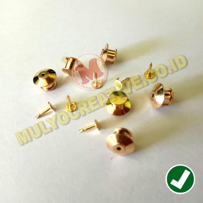 

Manset Dandang Knop Emas Paku Jarum Dudukan Nametag Pin dan Lencana PREMIUM