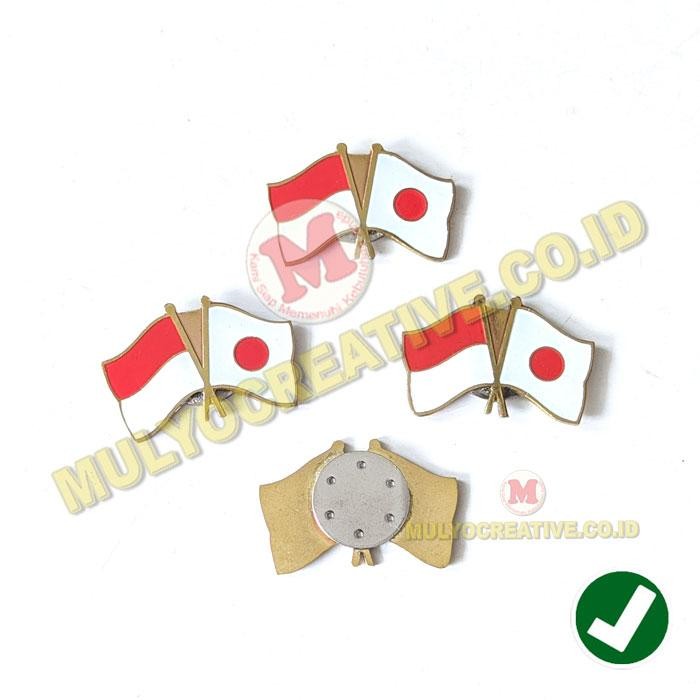 

Pin Bendera Persahabatan Indonesia Jepang Cross Flag Pin Magnet PREMIUM