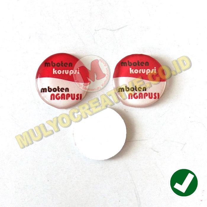 

Logo Yoyo Pin Lencana Name Tag Mboten Korupsi Mboten Ngapusi PREMIUM