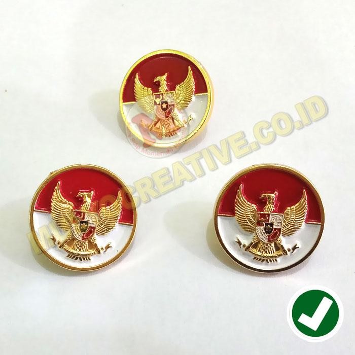 

Pin Garuda Merah Putih Bentuk Bulat Logam Cor Pengait Jarum PREMIUM