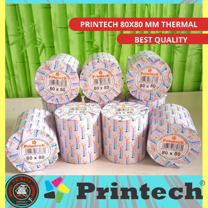 

Kertas Kasir Thermal Ukuran 80X80 Mm-Printech /Paket 1 Slop/10 Roll