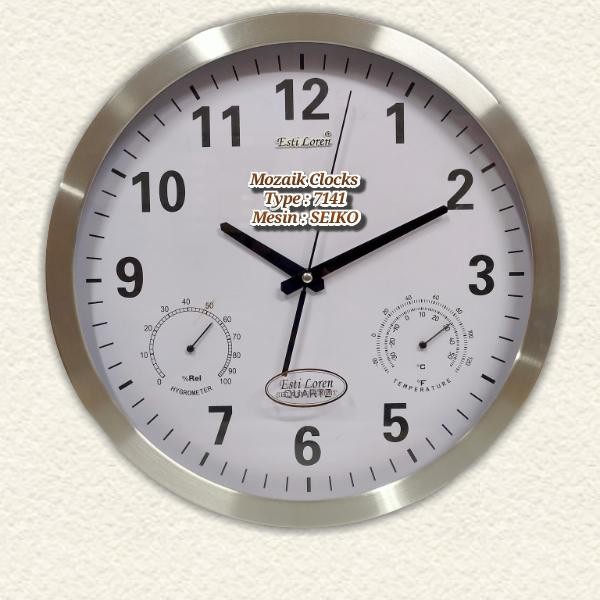 jam dinding ESTI LOREN 7141 TEMPERATURE DAN HYGROMETER