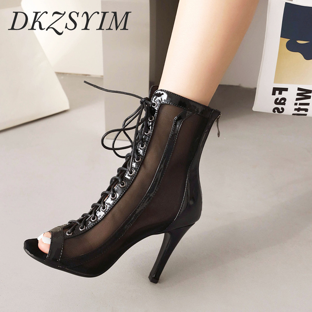 DKZSYIM Breathable Dance Boots Outdoor Women Short Dance Shoes Ladies Girls Soft Soles Jazz Ankle Da