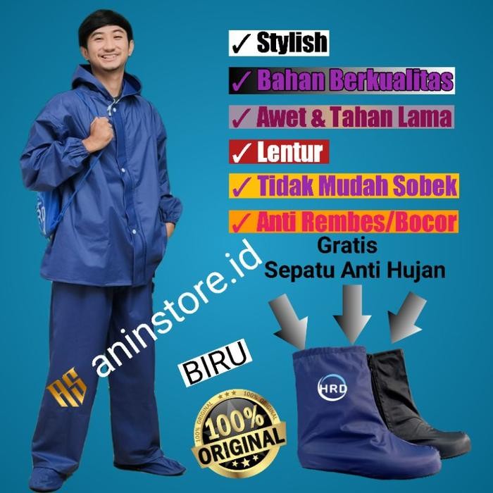 [Expert] Paket lengkap Jas hujan HRD dan Cover Sepatu