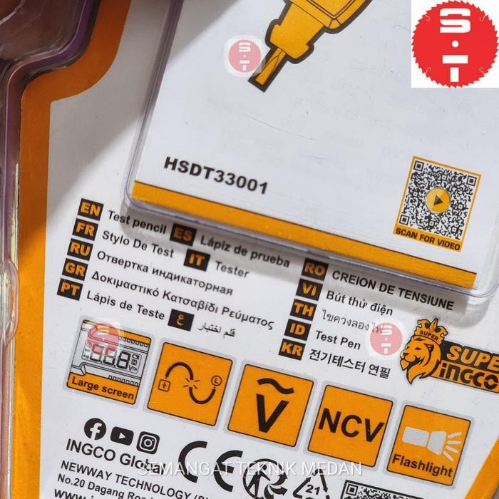 Test Tes Pen Tespen Listrik Digital Ac Dc 12-300 V Ingco Hsdt33001