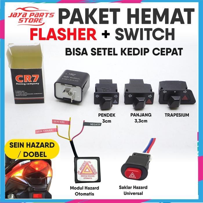 [Expert] PAKET SAKLAR + FLASHER KEDIP CEPAT - Tombol Variasi Modifikasi Motor Yamaha Honda Suzuki /