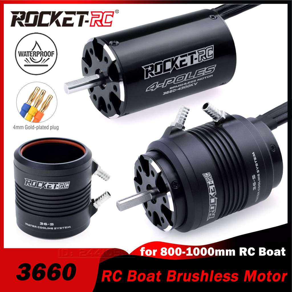 Rocket-RC 3660 2600KV 3250KV Waterproof Sensorless Brushless Motor 5mm Shaft Water Cooling Jacket