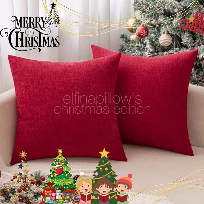 Sarung Bantal Sofa Suede Spesial Natal 40x40 - 45x45 - 50x50 .001
