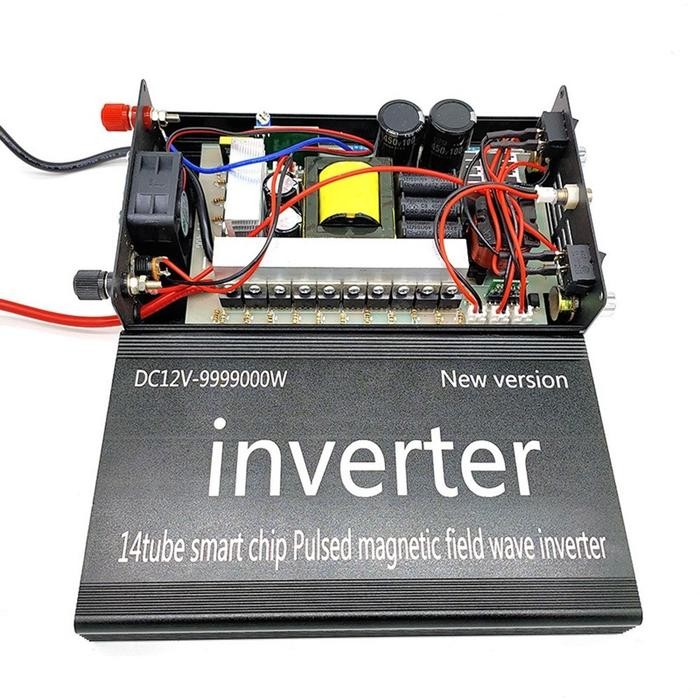 AYOOOLLARIZSS Inverter Daya Transformator 16 Tabung DC 12V ke AC 220V PSW Inverter Konverter