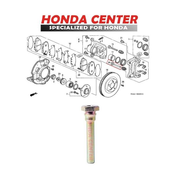 pin caliper kaliper rem depan bagian atas honda d jazz gd3 ge8 city gd8 gm2 civic vti vtis stream