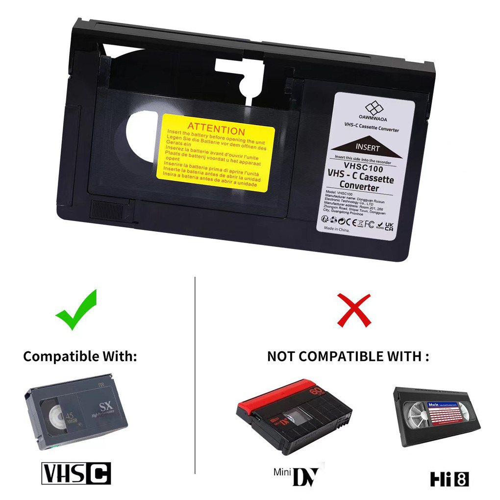 Cassette Converter For Vhs-C Svhs Camcorders Jvc Rca Panasonic Motorized Vhs Adapter Not For