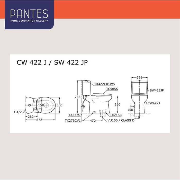 CLOSET DUDUK TOTO CW422JW/F.W (WAJIB BACA DESKRIPSI)
