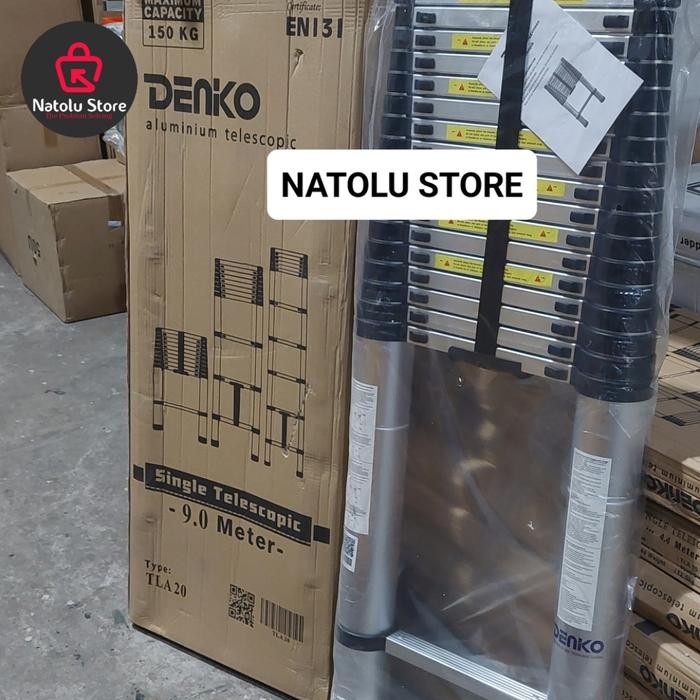 

Terlaris Tangga Aluminium 9M Denko Tla20 Single Telescopic Ladder 18 Steps Ori