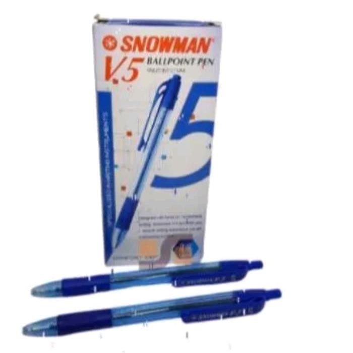 

BALLPOINT PEN SNOWMAN V5 CLICKER ISI 12 PCS MURAH Pen Snowman