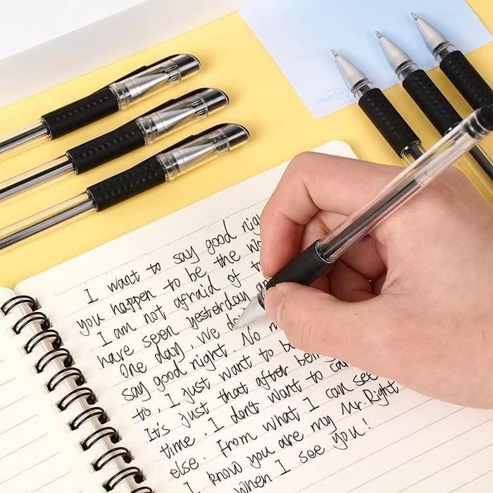 

(BISA ) 50 pcs gel pen Pena Tanda Tangan Ujian, Pena Gel, Pena Khusus Siswa, Tinta Hitam Biru Merah,