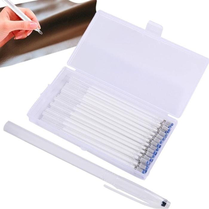 

40pcs Pen Putih Heat Erasable Leather Kulit Sintetis Bolpen Jahit Spidol Jahit Kain Pen Penanda Kain