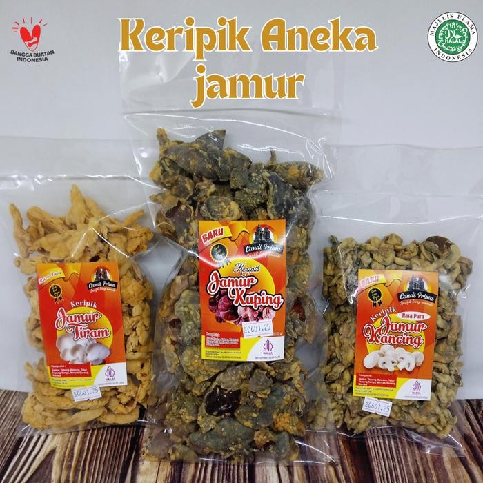 

Ready Keripik Jamur Tiram Crispy/ Jamur Kancing/ Jamur Kuping Renyah Gurih - Candi Prima Wonosobo