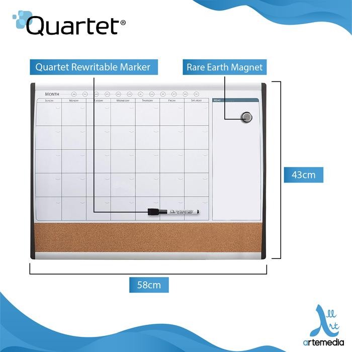 

Quartet Whiteboard - Archframe Planner Magnetic Board 17'x23' (43cmx58cm)