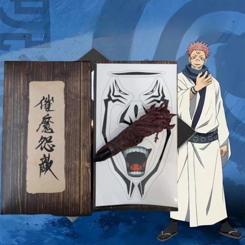 Real Ryomen Sukuna Finger Figure Jujutsu Kaisen Action Figurine Sukuna Cosplay Finger Statue House