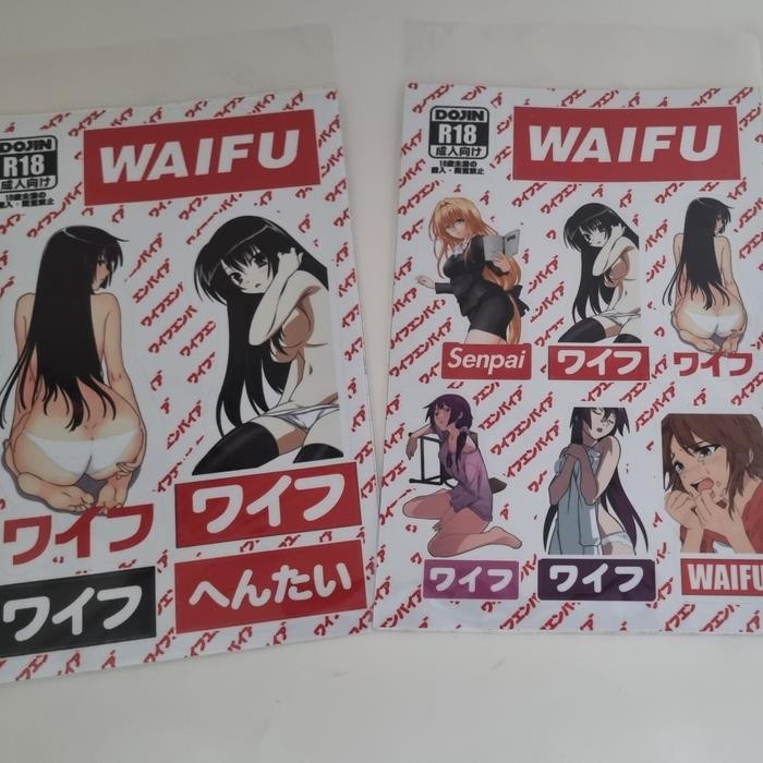 waifu sticker set 2pcs premium