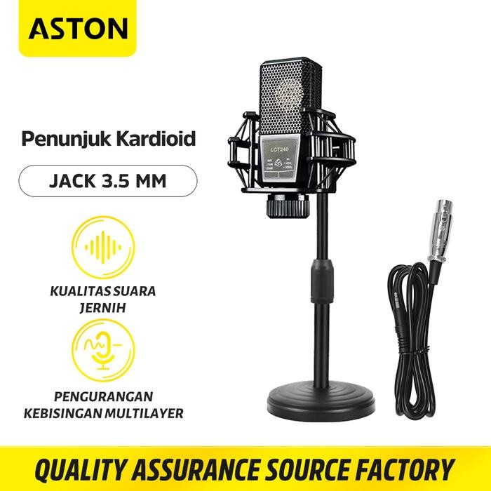 Aston Pc Gaming Microphone Condenser Cardioid Jack 3.5Mm Untuk Live Streaming & Recording