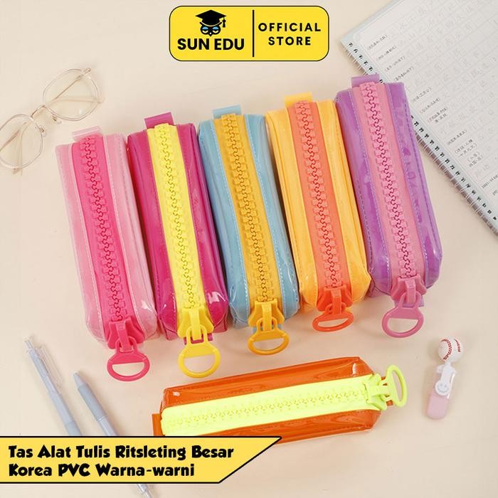 

Tas Kotak Pensil Pvc/ Pencil Cases Bag Pouch Stationery Organizer/ Dompet Tempat Alat Tulis