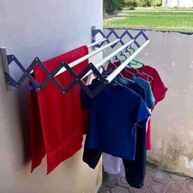 JEMURAN DINDING LIPAT BAHAN STAINLESS UK 75CM MURAH PLUS BAUT - BIASA