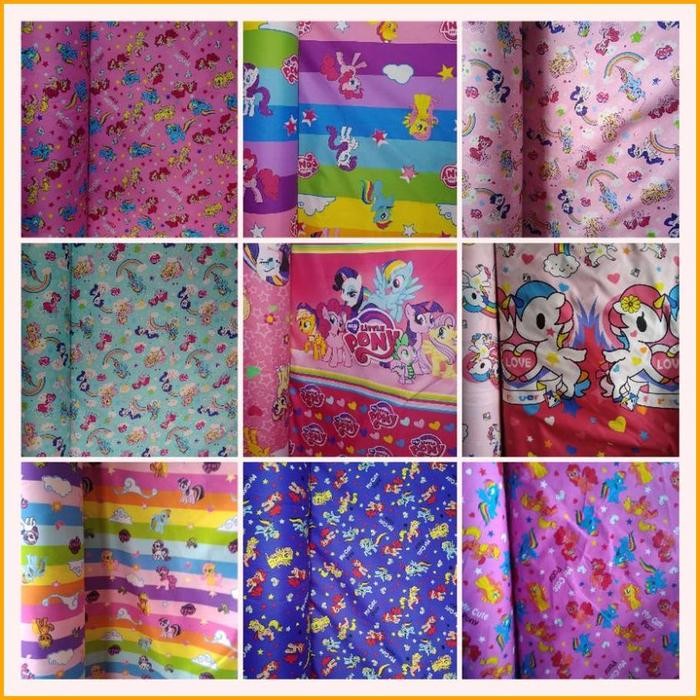 kain sprei bahan katun motif kuda poni