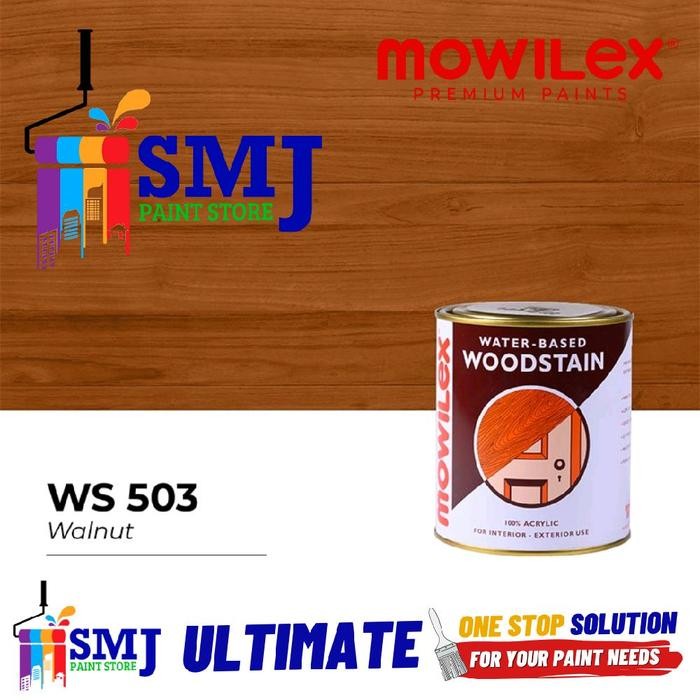 BEST SELLER Cat Woodstain Kayu MOWILEX Water Based 503 Warna Walnut 1L