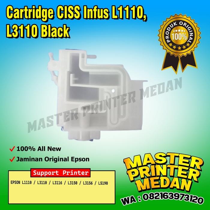 ```````] Cartridge Ciss - Damper Tinta Black Bk EPSON L1110 L3110 NEW ORIGINAL