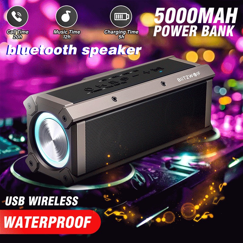 BlitzWolf BW-WA3 100W bluetooth-compatible Speaker Quad Drivers Dual