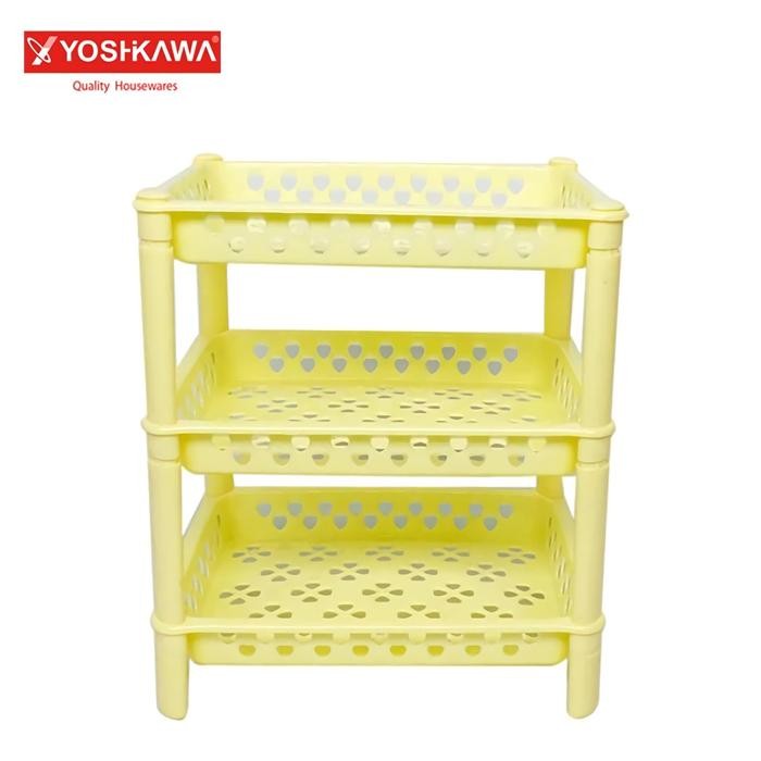 best produk] Keranjang tingkat atau rak serbaguna yoshikawa susun 3 plastik