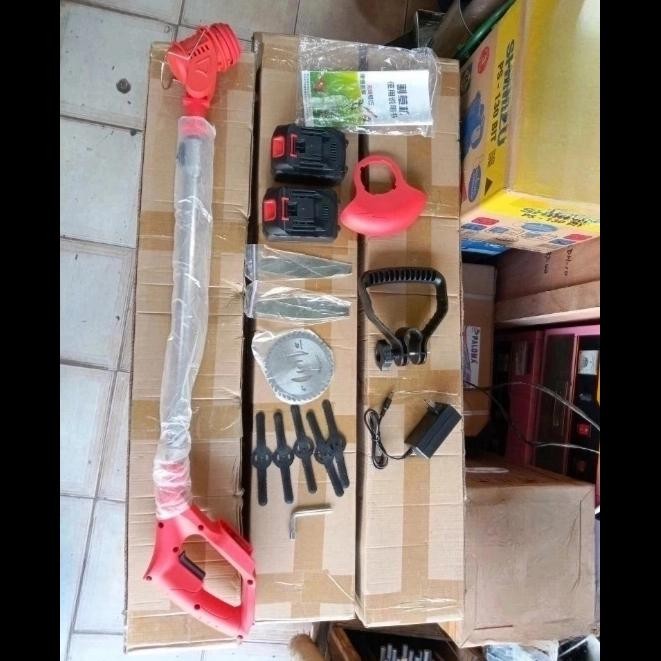 ] Mesin Potong Rumput Baterai 24v Pemotong Rumput Portable Cordless