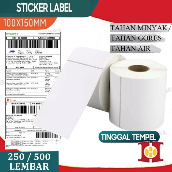 

Kertas Thermal Sticker Resi Label Alamat Direct Stiker Barcode Roll A6