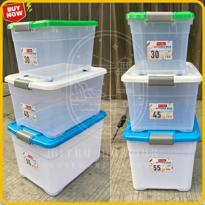 KONTAINER BOX RODA 30 45 55 LITER BASIC HOME LION STAR CONTAINER BOX WITH WHEELS BOX PENYIMPANAN